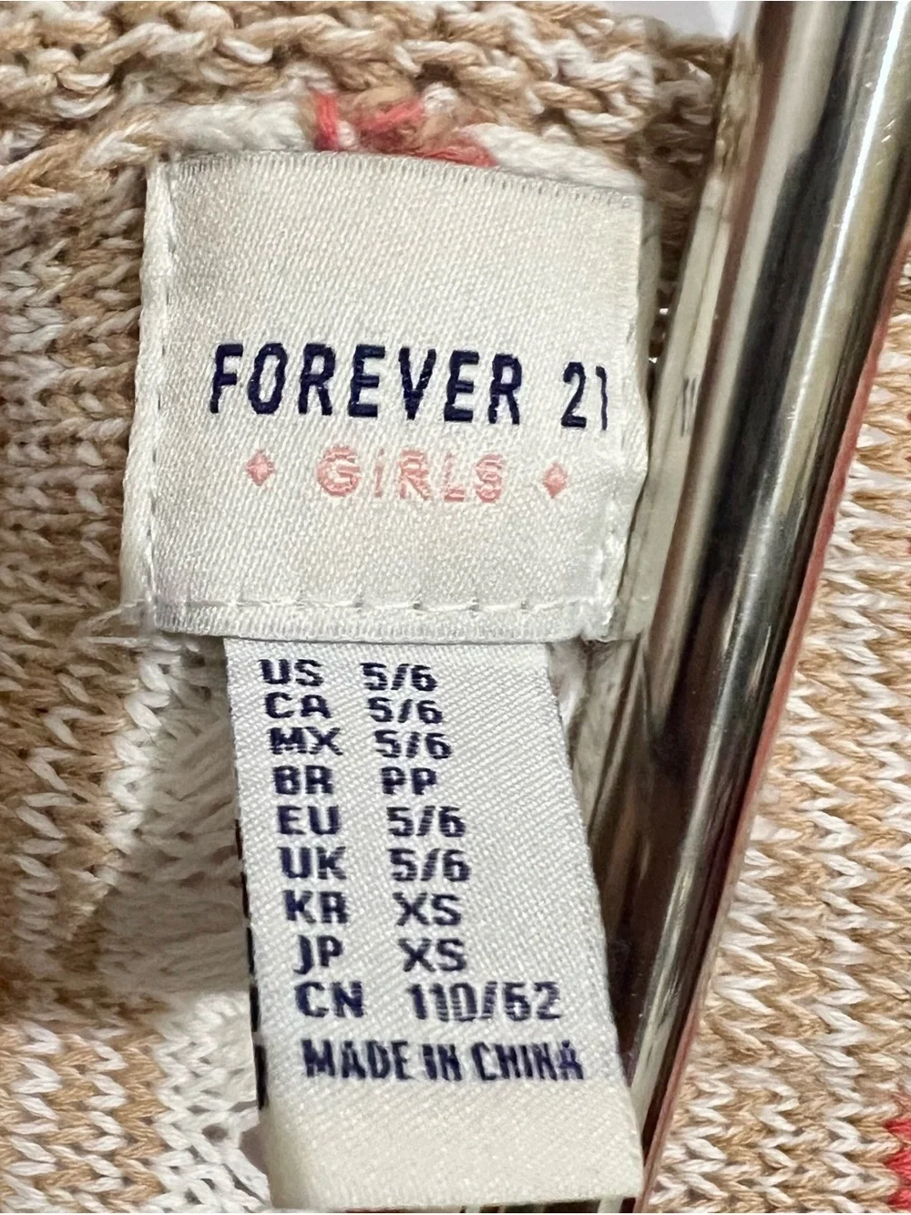 Forever 21 Girls Colorful Crochet Cardigan- Multi Colored Size US 5/6